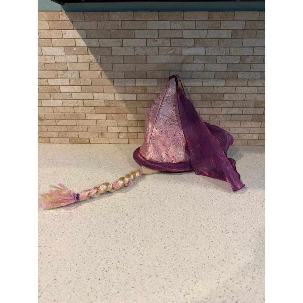 Disney Rapunzel Hat Veil Braided Hair Tangled Princess Costume